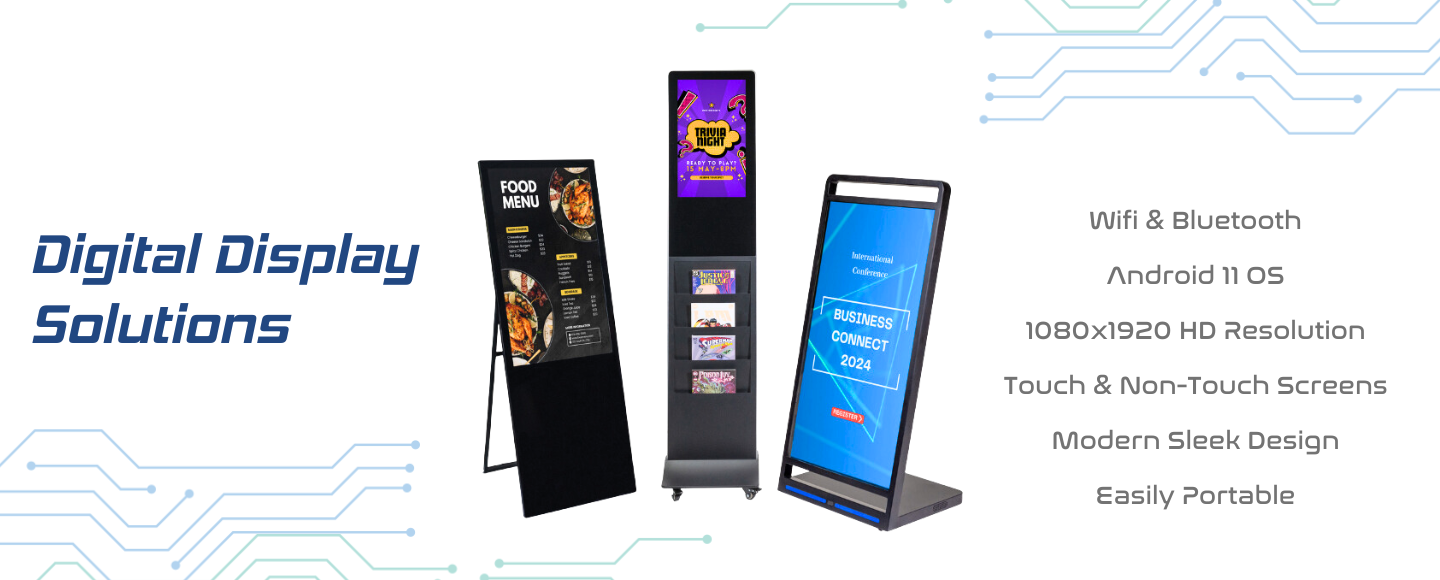 three different digital signage options for retail stores