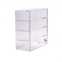 Acrylic Locking Cabinet w/ 5 Adjustable Shelves - 24H x 16W x 10L