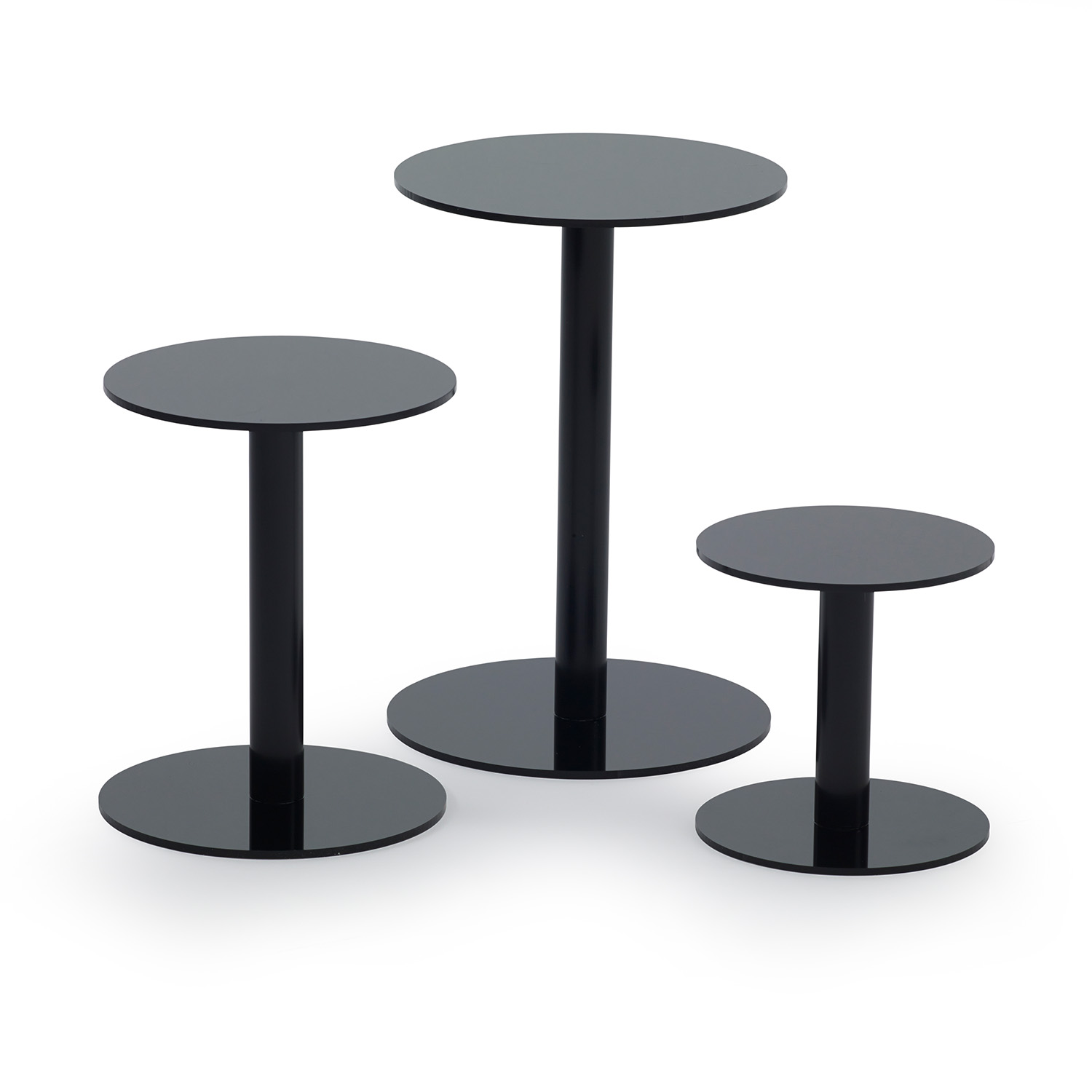 Black Acrylic Round Risers Set of 3 Buy Acrylic Displays Shop