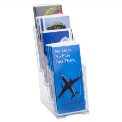 Plastic Counter Top or Wall Mount 4 Tier TriFold Pamphlet Holder