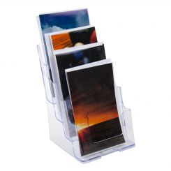 Plastic Counter Top or Wall Mount 4 Tier BiFold Pamphlet Holder