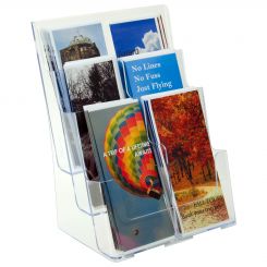 Plastic Counter Top or Wall Mount 3 Tier Convertible Pamphlet Holder