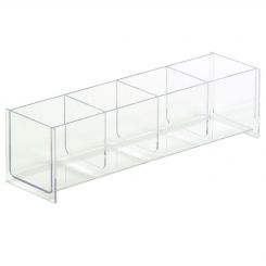 Large Acrylic 4 Compartment Dump Bin