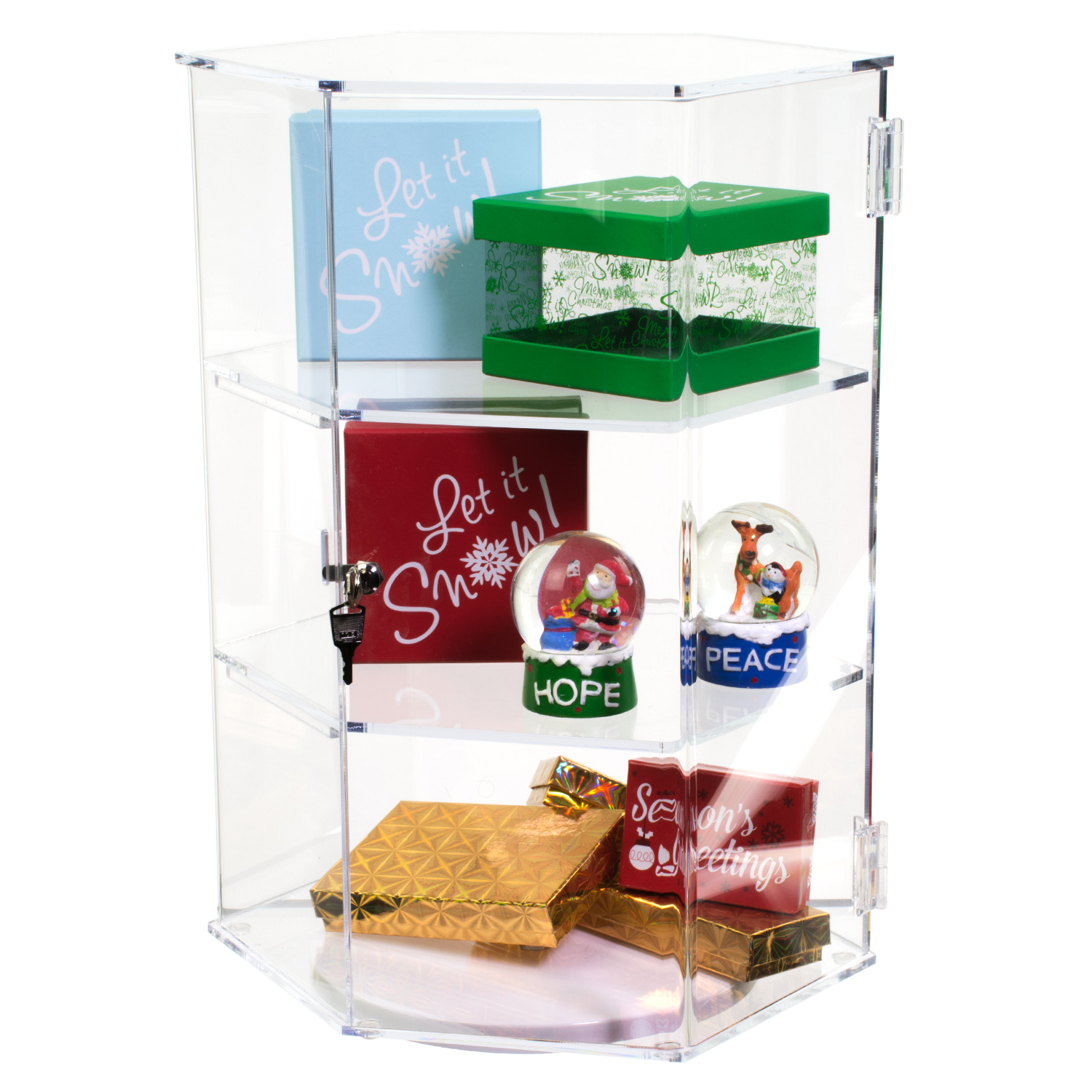 Acrylic Rotating Hexagon Countertop Showcase - Buy Acrylic Displays ...