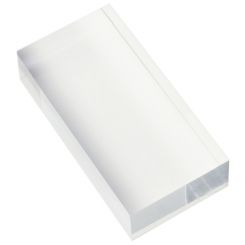 Solid Clear Acrylic Block - 2" x 4" x 1" Thick