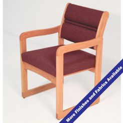 Light Oak Single Sled Base Chair with Arms