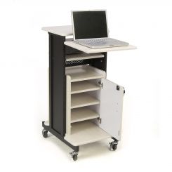 Height Adjustable Premium Presentation and Laptop Cart with Cabinet