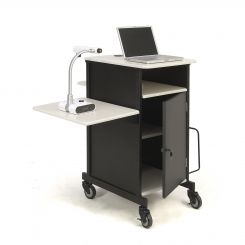 Multi-Media Cart with Locking Cabinet and Side Shelf