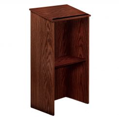 Mahogany Wood Floor Standing Lectern with One Shelf