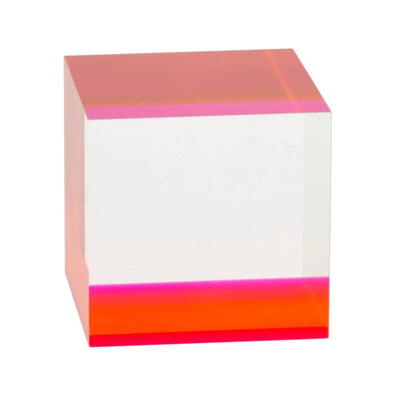 Solid Acrylic Block Riser - Fluorescent Pink Accent 2.125 x 2 x 2