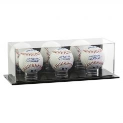 Acrylic Triple Baseball Display Case with Mirror Back