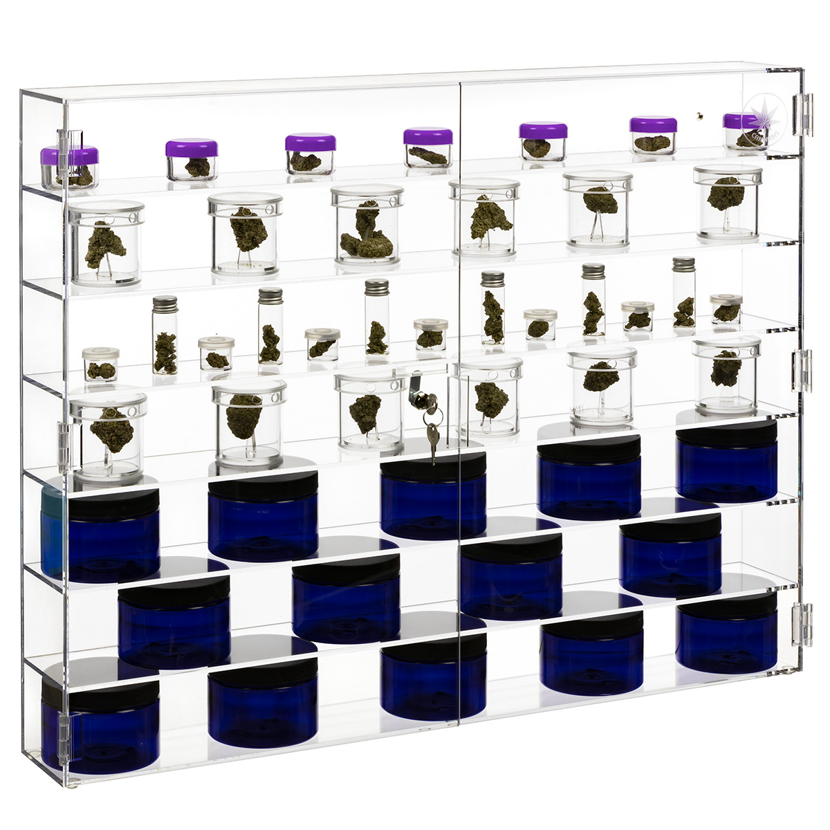 Acrylic Locking 5 Shelf Front Opening Wall Mount Display Case