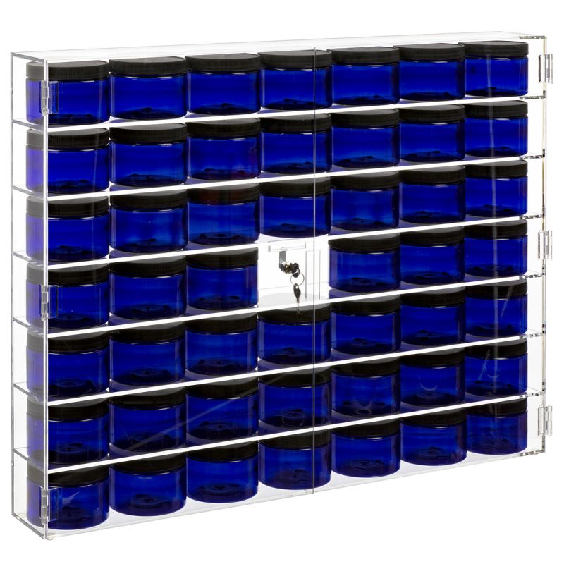 Acrylic Locking 5 Shelf Front Opening Wall Mount Display Case