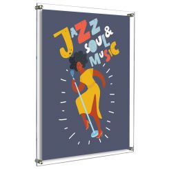 Acrylic Floor Standing 8.5 x 11 Sign Holder with Standoffs