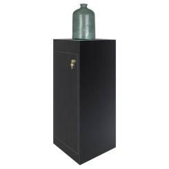 Black Laminate Pedestal With Internal Storage And Locking Door, 15