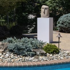 White Outdoor Display Pedestal, All American