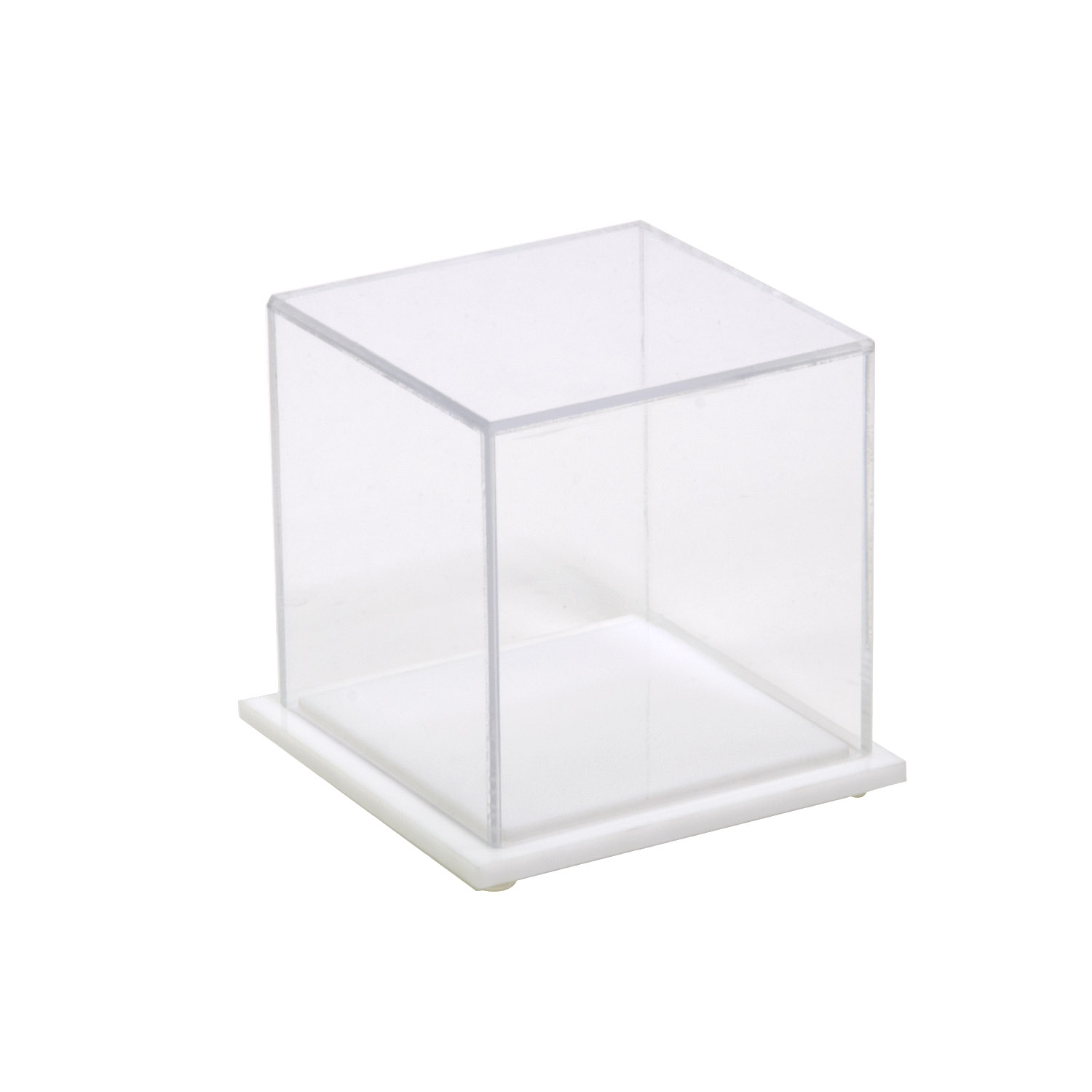 Acrylic Display Box 4 x 4 x 4 with White Base