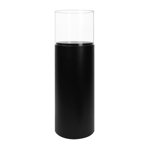 Black Round Pedestal Display Case with Acrylic Cover