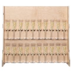 Wooden 2 Tier Countertop Champagne Display - 20 Glasses, Collapsible