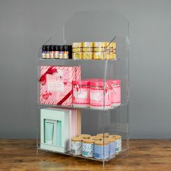 Countertop Acrylic Display, 3 Tiers, Large Collapsible 15” W x 27.5”H