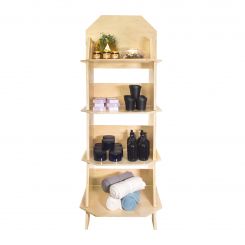 Wooden Large Floor Standing 4 Shelf Display with Headboard, Collapsible - 24"W