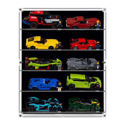 Custom Display Case for LEGO Wall Mounted Display Case for LEGO® Speed Champions 2 Cars Wide