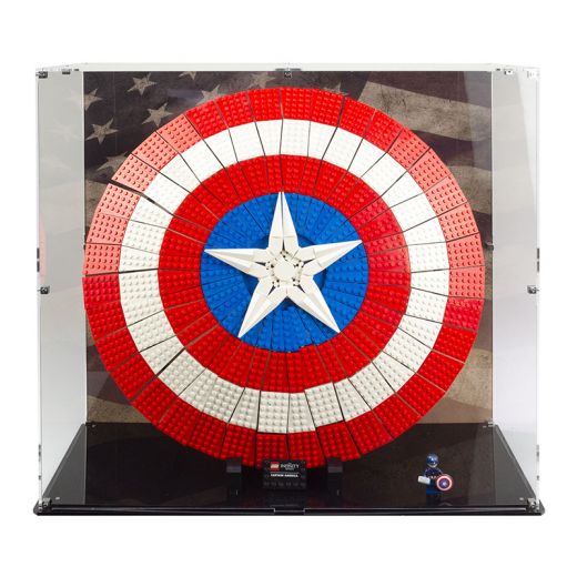 Display Case | Lego Captain America Shield 76262 w/ Printed Graphic Back Panel