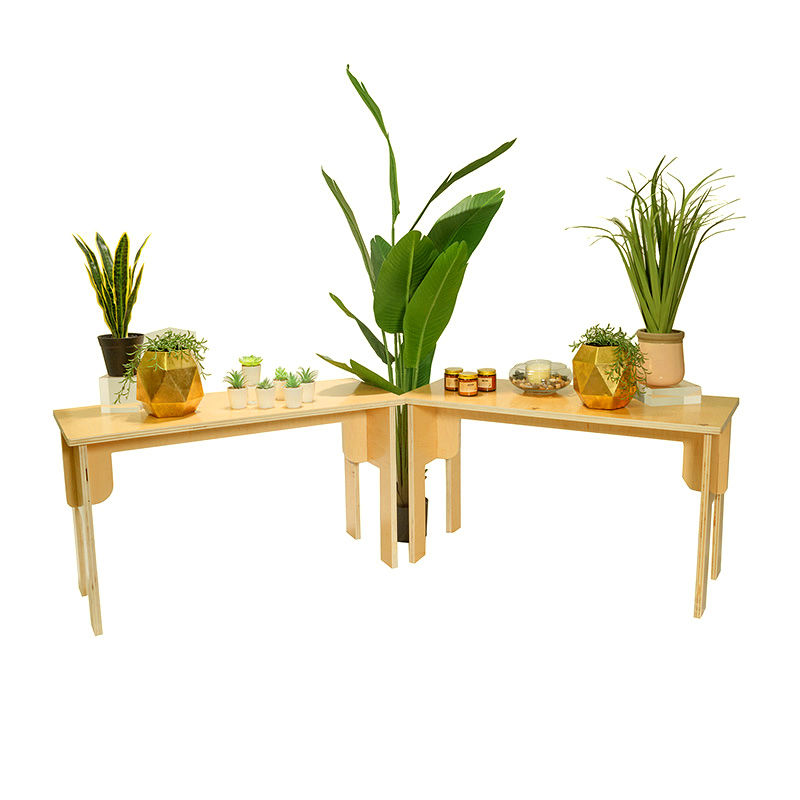 Set of 2 Wooden Display Table, Small, Collapsible | shopPOPdisplays