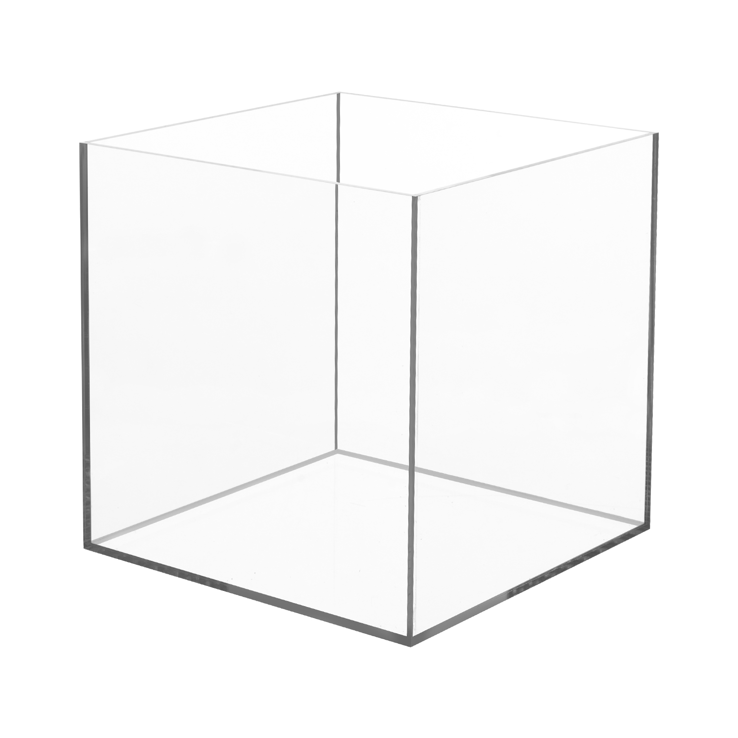 Clear Acrylic 5-Sided Cube Display - Size Options