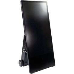 43" Portable Rechargeable Indoor Digital Signage, Android 11 OS, with Wheels – Black