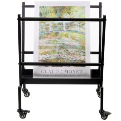 Mobile Art Display Rack, Holds Up to (50) 24" x 36" Art Protectors - Black