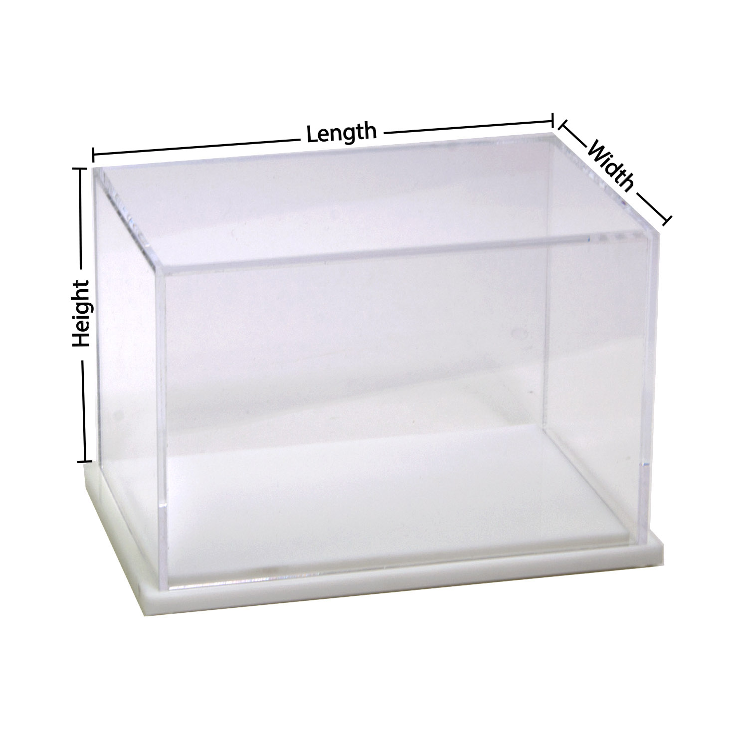 Custom Size Acrylic Display Box with White Base - Buy Acrylic Displays ...