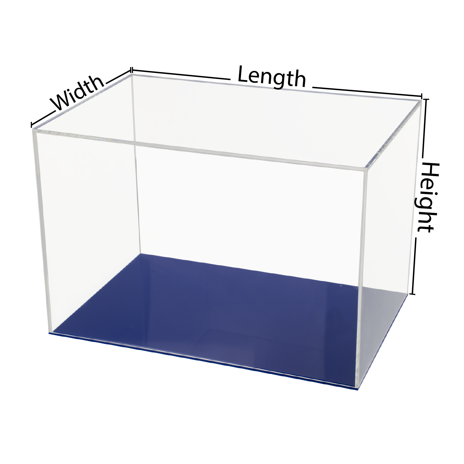 Custom Size Acrylic Display Box with Blue Base - Buy Acrylic Displays ...