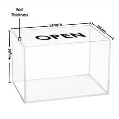 5 Sided Tall Acrylic Doll Display Box, Available in 4 Sizes