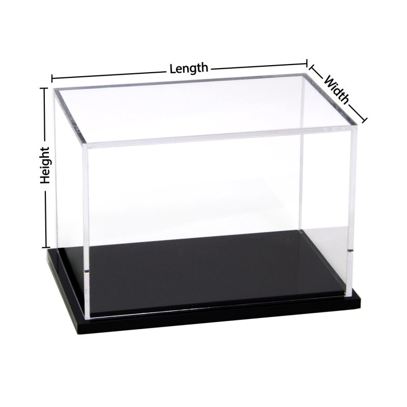 Custom Size Clear Plexiglass Box with Hinged Cover