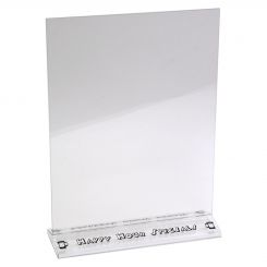 Arch table top sign holder with graphic