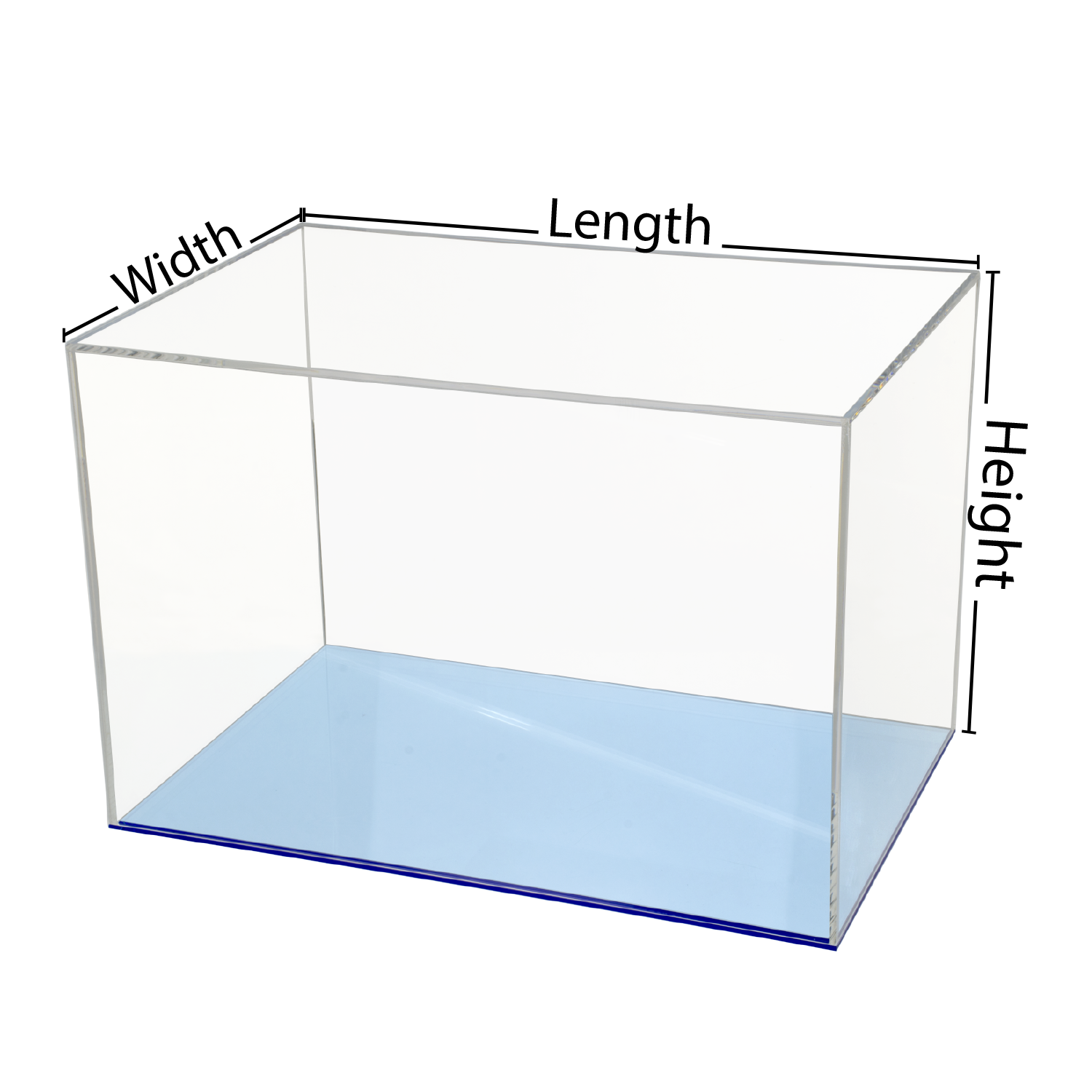 Custom Size Acrylic Display Box with Fluorescent Blue Base - Buy ...