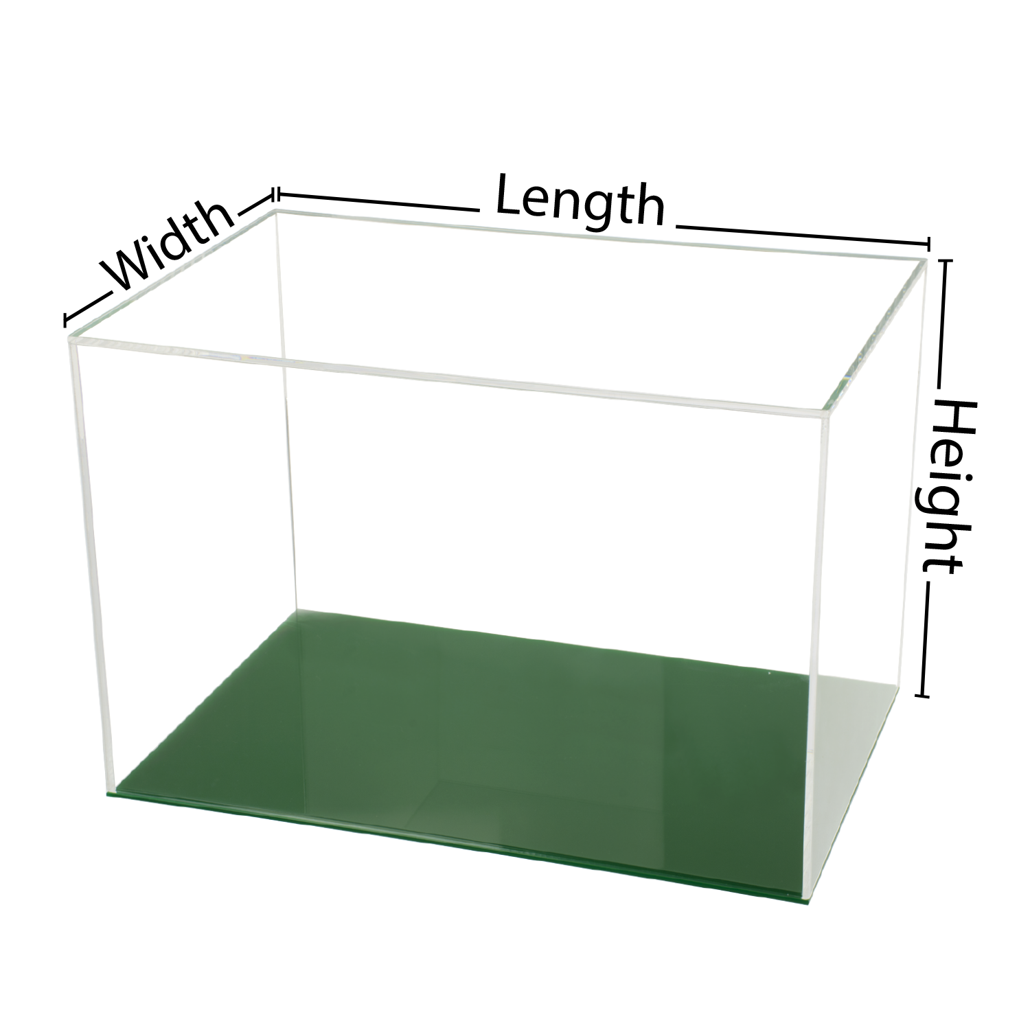 Custom Size Acrylic Display Box with Green Base - Buy Acrylic Displays ...