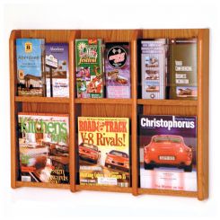 Medium Oak Convertible Wall Mount Brochure or Magazine Rack