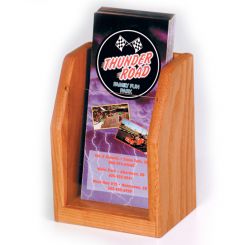 Medium Oak Single Pocket Wood Brochure Holder with Acrylic Front