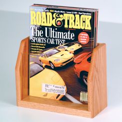 Light Oak Single Pocket Wood Magazine Holder with Acrylic Front