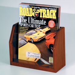 Mahogany Single Pocket Wood Magazine Holder with Acrylic Front