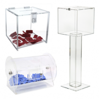 Deluxe Clear Acrylic Display Case - Large Rectangle Box 16 x 11 x 4  (A029-A-DS)