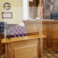 Court Witness Stand Clear U Shape Barrier Shield - 35.5